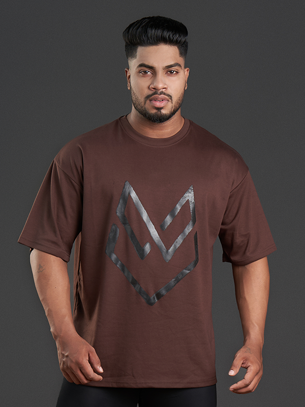 Brown Cotton-Poly Sport T-Shirt