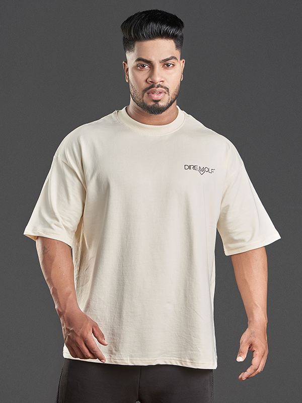 Beige Cotton-Poly Sport T-Shirt