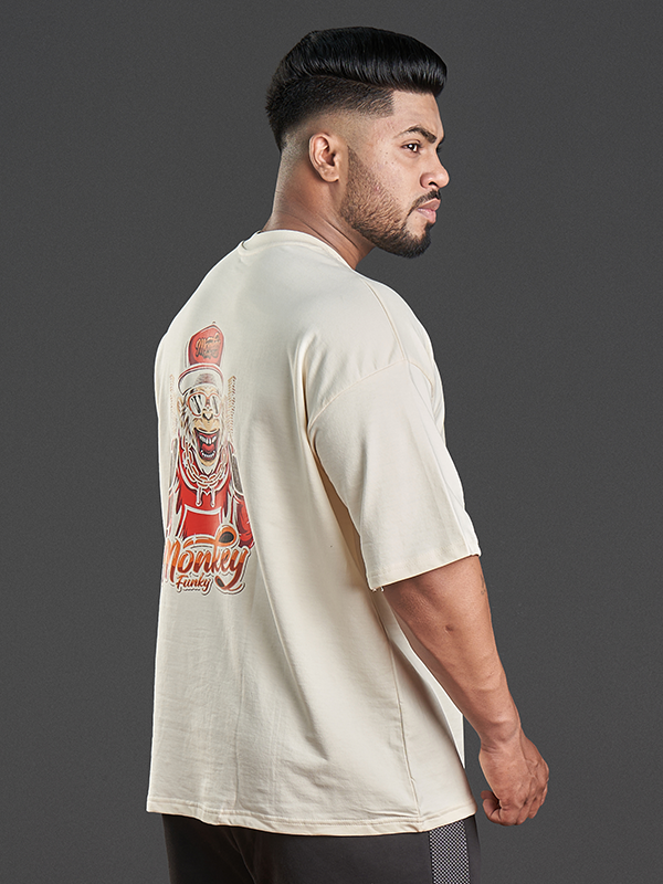 Beige Cotton-Poly Sport T-Shirt