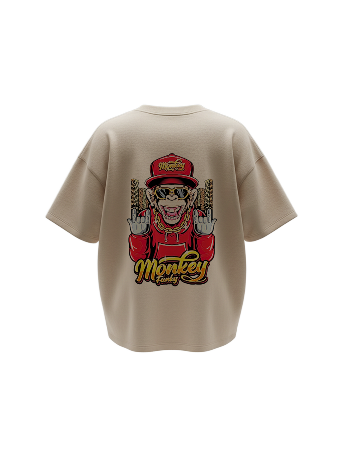 Beige Cotton-Poly Sport T-Shirt