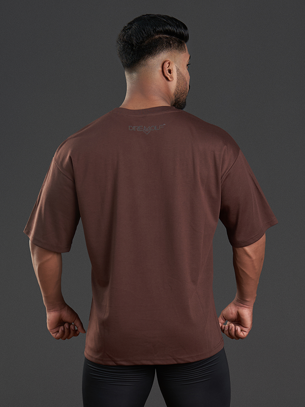 Brown Cotton-Poly Sport T-Shirt