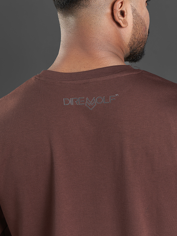 Brown Cotton-Poly Sport T-Shirt