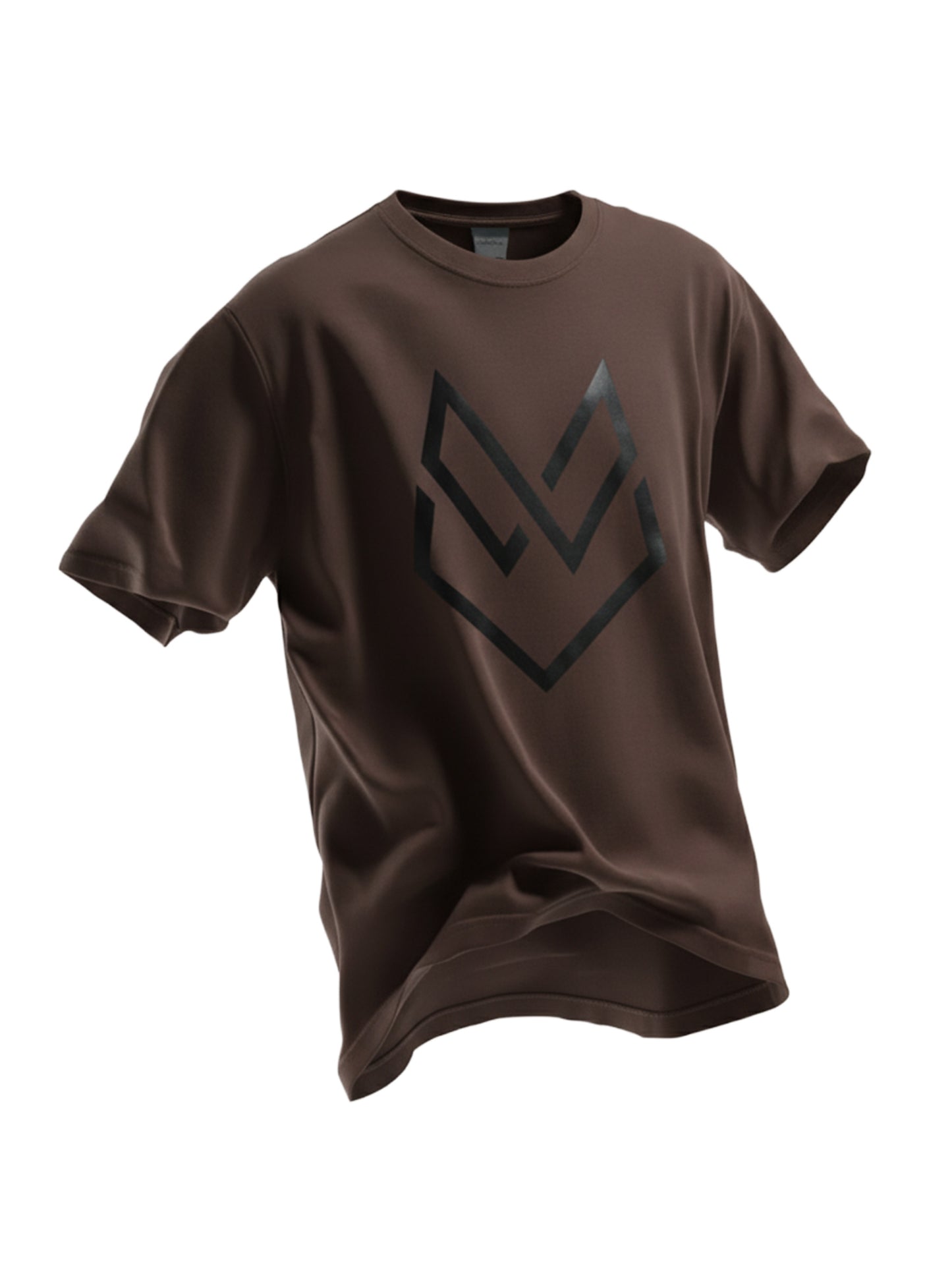 Brown Cotton-Poly Sport T-Shirt