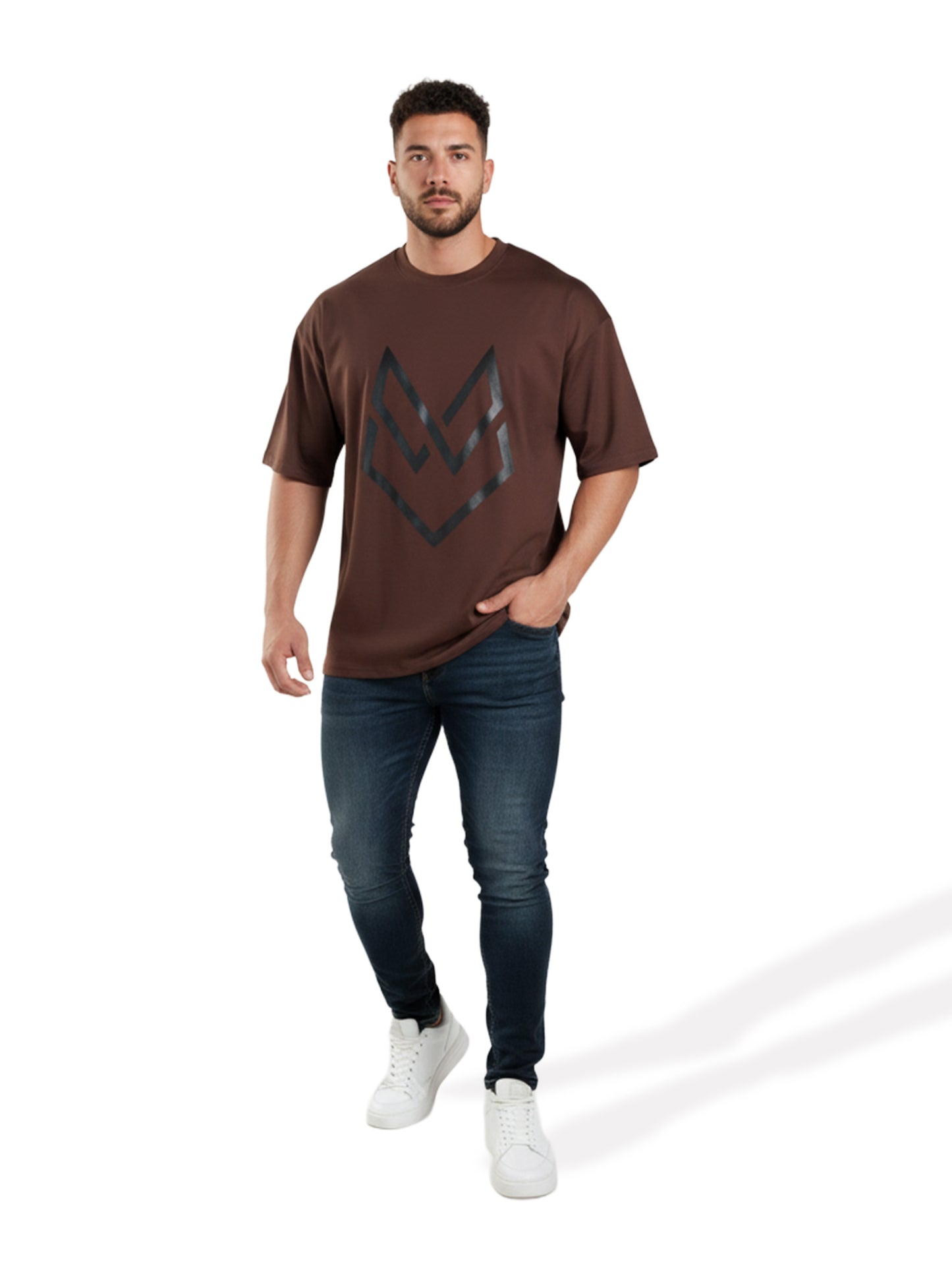 Brown Cotton-Poly Sport T-Shirt