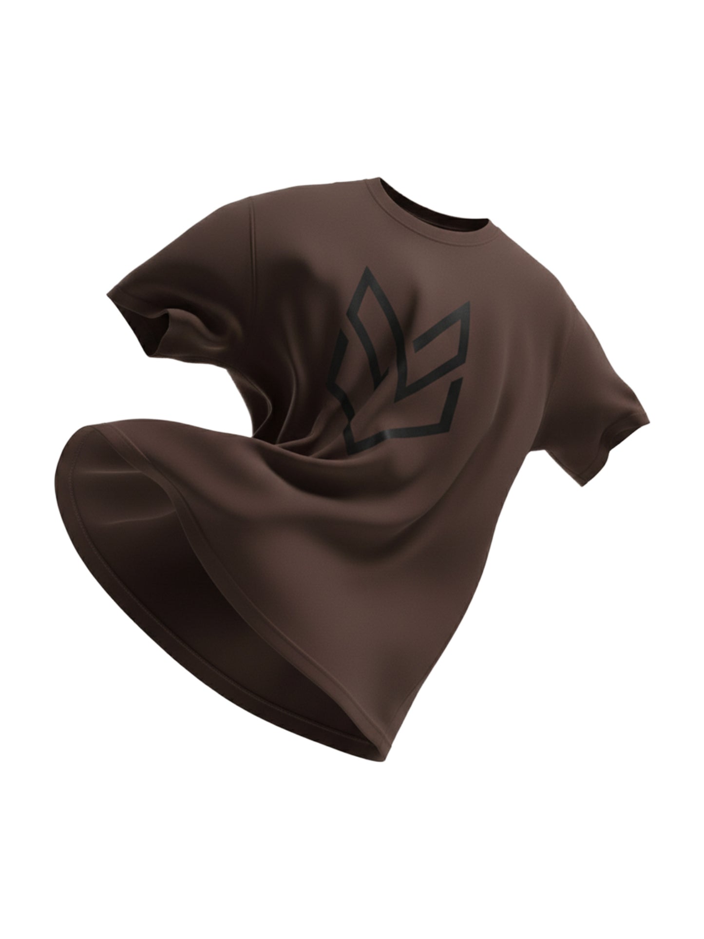 Brown Cotton-Poly Sport T-Shirt