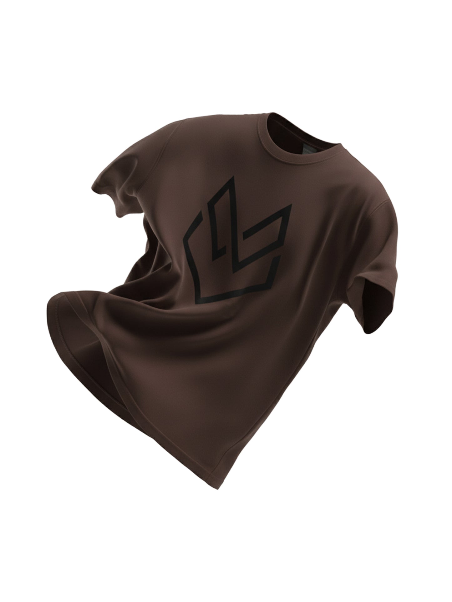 Brown Cotton-Poly Sport T-Shirt