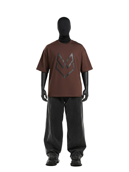 Brown Cotton-Poly Sport T-Shirt